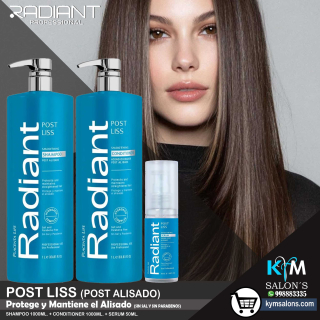 KIT SHAMPOO 1000ml. + CONDITIONER 1000ml. + SERUM 50ml. Radiant Post Liss Smoothing CodRadPosL