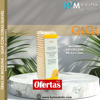 Tiras de Muselina para usar en el rostro - 100 tiras 4.4cm. x 11.4cm. (Gigi) CodTir100U