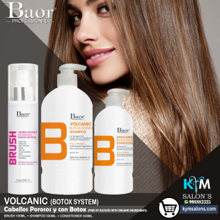 Kit Volcanic Mud Shampoo 500ml. + Conditioner 300ml. + Brush 150ml. Post Bottox Baor CodBaorBVMud
