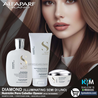 Kit Shampoo 250ml. + Conditioner 200ml. + Máscara 200gr. Diamond Alfaparf: Semi Di Lino CodDiamond