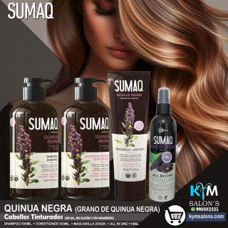 Combo Quinua Negra Sumaq Shampoo 500ml. + Conditioner 500ml. + Máscara 250gr. + In One 110ml. CodQuiNe