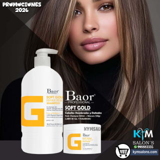 Pack Shampoo 500ml. + Mascarilla 300gr. Soft Gold de Baor Cabellos Decolorados CodBaorSgold