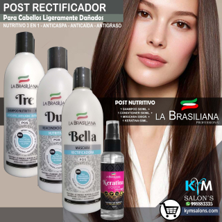 COMBO: 1 TRE 500ml. + 1 DUE 500ml. + 1 BELLA 500gr. + 1 PROTECTOR 60ML. LA BRASILIANA CodLaBrasSBT