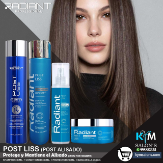 COMBO SHAMPOO 300ml. + CONDITIONER 300ml. + PROTECTOR 200ml. + MÁSCARA 350gr. Radiant Post Liss Smoothing CodRadPosL
