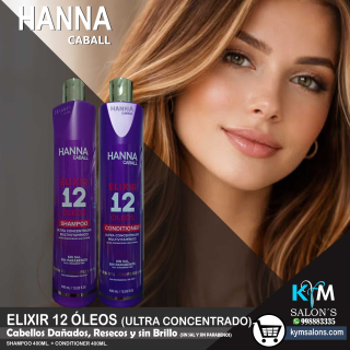 Pack Shampoo 400ml. + Conditioner 400ml. - Elixir 12 Óleos Hanna Caball CodHann12