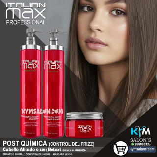 KIT SHAMPOO 1000ml. + CONDITIONER 1000ml. + MÁSCARA 285gr. Italian Max Post Química CodItaPQ