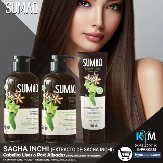 KIT SHAMPOO 500ml. + CONDITIONER 500ml. + MÁSCARA 250gr. SUMAQ Sacha Inchi Codsainc