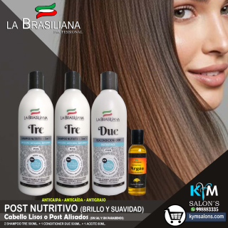 COMBO 2 SHAMPOO TRE 500ML. + 1 CONDITIONER DUE 500ML. + ACEITE 60ML.  LA BRASILIANA CodLaBrasSR1