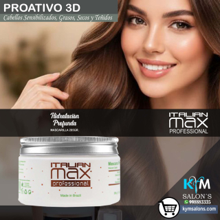 Mascarilla 285gr. PROATIVO 3D Italian Max Cabellos Sensibles y Grasos CodItaliM3d