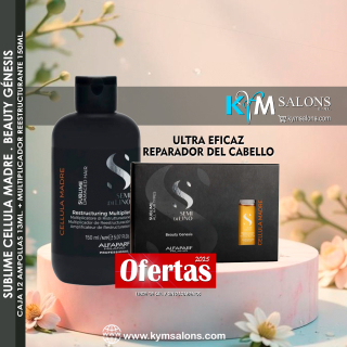 Pack Alfaparf Células Madre Beauty Genesis Ampollas 13ml. (12 Unid.) + Multiplier Restructuring 150ml. CodCelMadre