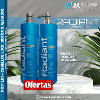 PACK SHAMPOO 1000ml. + CONDITIONER 1000ml. Radiant Post Liss Post Liss Smoothing CodRadPosL