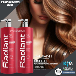PACK SHAMPOO 1000ml. + CONDITIONER 1000ml. PRO FILLER DE RADIANT CodRadProfi