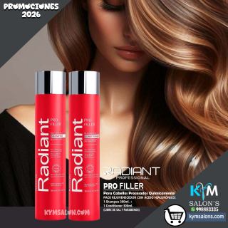 PACK SHAMPOO 300ml. + CONDITIONER 300ml. PRO FILLER DE RADIANT CodRadProfi