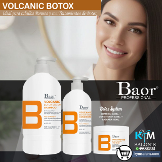 Kit Volcanic Mud Shampoo 500ml. + Conditioner 300ml. + Máscara 300gr. Post Bottox Baor CodBaorBVMud