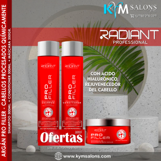 Kit Shampoo 300ml. + Conditioner 300ml. + Máscara 350gr. Pro Filler - Ácido Hialurónico de Radiant CodRadProfi