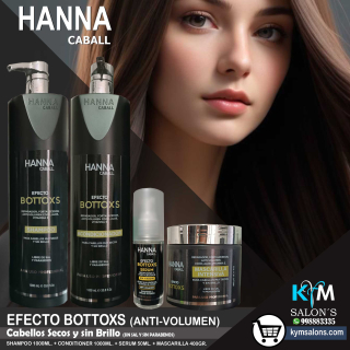 COMBO SHAMPOO 1000ml. + CONDITIONER 1000ml. + SERUM 50ML. + MÁSCARA 400gr. HANNA CABALL EFECTO BOTTOXT CodHanneb