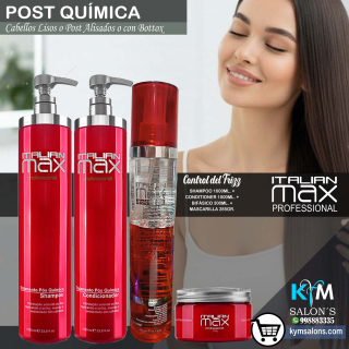 COMBO SHAMPOO 1000ml. + CONDITIONER 1000ml. + BIFÁSICO 300ml. + MÁSCARA 285gr. ITALIAN MAX POST QUÍMICA CodItaPQ