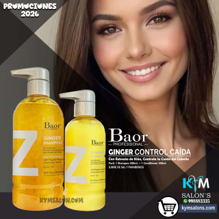 Baor Ginger Shampoo 500ml. + Conditioner 300ml. Control Caída y Crecimiento CogGinGCad