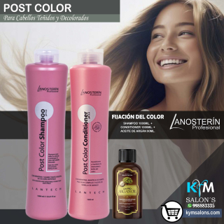 KIT POS COLOR SHAMPOO 1000ml. + CONDITIONER 1000ml. + ACEITE ARGÁN 90ml. LANOSTERIN CodLanoster