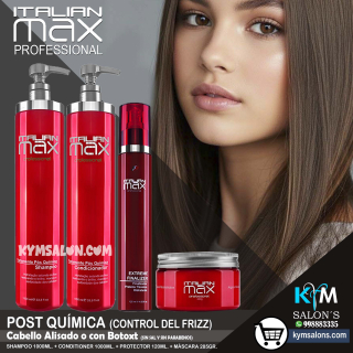 COMBO SHAMPOO 1000ml. + CONDITIONER 1000ml. + PROTECTOR 120ml. + MÁSCARA 285gr. ITALIAN MAX POST QUÍMICA CodItaPQ