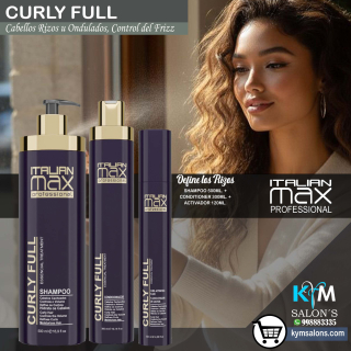 KIT CURLY FULL SHAMPOO 500ml. + CONDITIONER 300ml. + FLUIDO 120ml. ITALIAN MAX CodItacurly