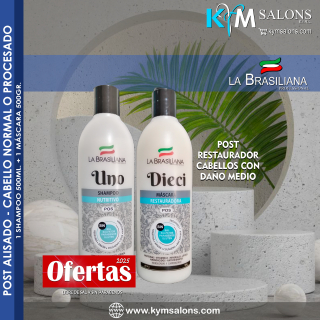 Pack Restaurador La Brasiliana Uno 500ml. + 1 Dieci 500gr. Daño Intermedio CodLaBrasSDT