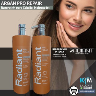 PACK: SHAMPOO 1000ML. + CONDITIONER 1000ML. ARGÁN PRO REPAIR DE RADIANT CodRadProre