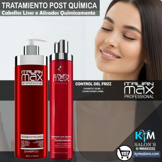 PACK SHAMPOO 500ml. + CONDITIONER 300ml. Italian Max Post Química CodItaPQ