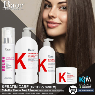 Combo Baor Shampoo 500ml. + Conditioner 300ml. + Mask 300ml. + Brush150ml. Keratin Care CodBaorKCare