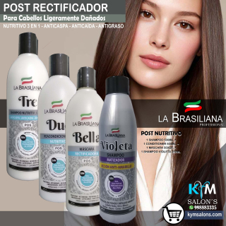 COMBO: 1 TRE 500ml. + 1 DUE 500ml. + 1 BELLA 500gr. + 1 MATIZADOR VIOLETA 250ML. LA BRASILIANA CodLaBrasSBT