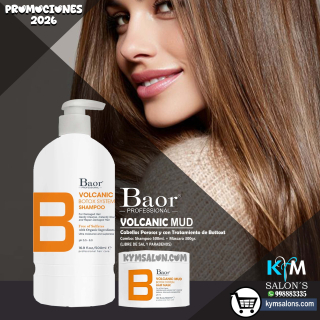 Pack Volcanic Mud Shampoo 500ml. + Máscara 300gr. Post Bottox Baor CodBaorBVMud