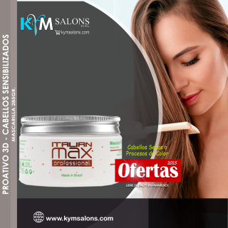 Mascarilla 285gr. PROATIVO 3D Italian Max Cabellos Sensibles y Grasos CodItaliM3d