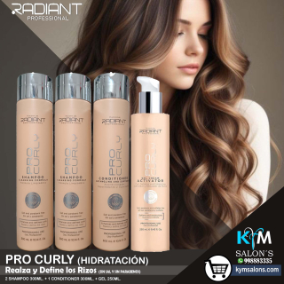 COMBO 2 SHAMPOO 300ml. + 1 CONDITIONER 300ml. + GEL 250gr. PRO CURLY RADIANT CodCurlyRad