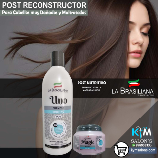 PACK: SHAMPOO UNO 500ML. + 1 MÁSCARA MÁGIC 500GR. LA BRASILIANA CodLaBrasSMT