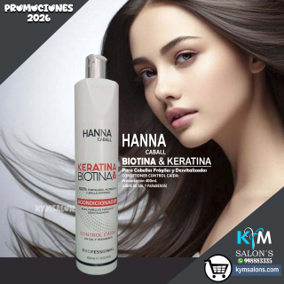 CONDITIONER 400ml. - Hanna Caball Keratina & Biotina Control Caída CodHannbio