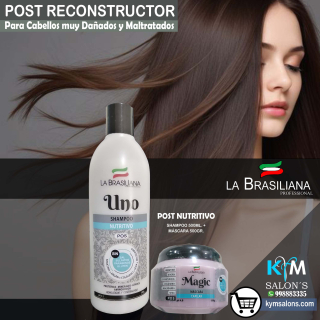 PACK: SHAMPOO UNO 500ML. + 1 MÁSCARA MÁGIC 250GR. LA BRASILIANA CodLaBrasSMT