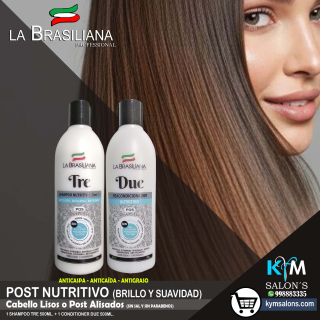 PACK 1 SHAMPOO TRE 500ML. + 1 CONDITIONER 500ML. LA BRASILIANA POST NUTRITIVO CodLaBrasSR1
