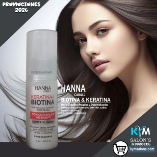 TÓNICO CAPILAR INTENSIVO 50ml. Keratina & Biotina - Control Caída de Hanna Caball CodHannbio