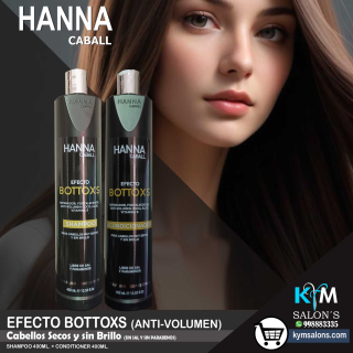 Pack: Shampoo 400ml. + Acondicionador 400ml. Efecto Bottoxs Anti Frizz Hanna Caball CodHanneb