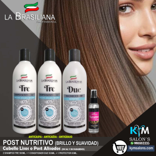 COMBO 2 SHAMPOO TRE 500ML. + 1 CONDITIONER DUE 500ML. + 1 PROTECTOR 60ML. LA BRASILIANA CodLaBrasSR1