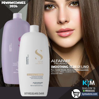 Pack: Shampoo 1000ml. + Conditioner 1000ml. Smooth Semi Di Lino de Alfaparf - CodSmoothing