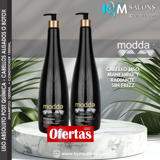 Pack Shampoo 1000ml. + Conditioner 1000ml. Modda Liso Absoluto CodLisAbs