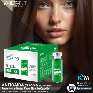 CAJA 12 AMPOLLAS SHOCK ANTICAÍDA 15ml (RADIANT) - Codampo