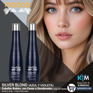 Pack Shampoo 300ml. + Conditioner 300ml. Silver Blond de Modda CodSilM