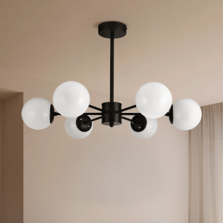 Combo Colgante GEA 6 Luces 75cm Negro + 6 Focos 7W