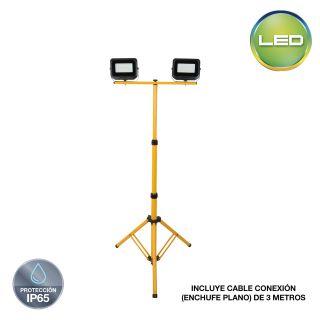 Reflector LED Tripode 2x45W  Hermético IP65 - Luz Fría