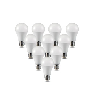 Pack de 10 focos A60 LED 15W - Luz fría