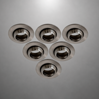 Pack x6 Spots ojo de Buey dirigibles - Incluyen socket Gu10 - Color Niquel