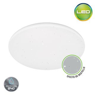 Plafón Shiny LED 40W  Hermético IP40 38cm Blanco - Luz fría