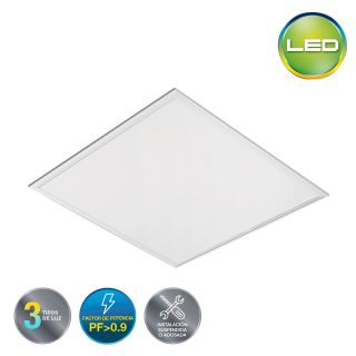 Panel Cuadrado 48W Backlite Empotrar-3 Tonos: Luz cálida-día-fría